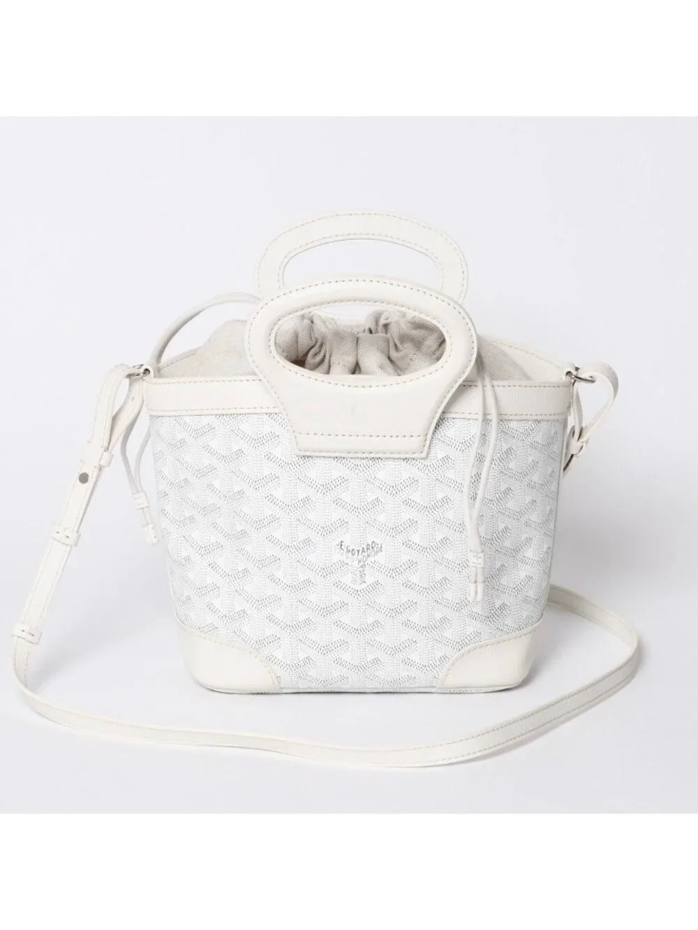 Goyard Limited Handbag Beluga Mini Orange Leather White